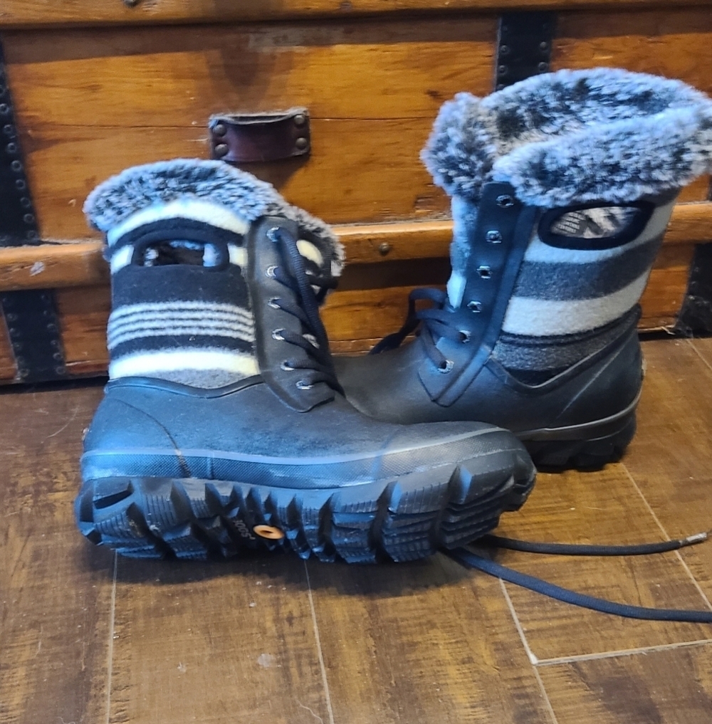 Women's BOGS arctic Strip Wool And Fleece Lined Boots